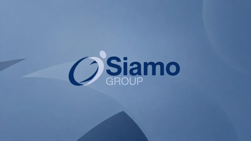 The Siamo Group logo, recruitment and training, on the group’s blue